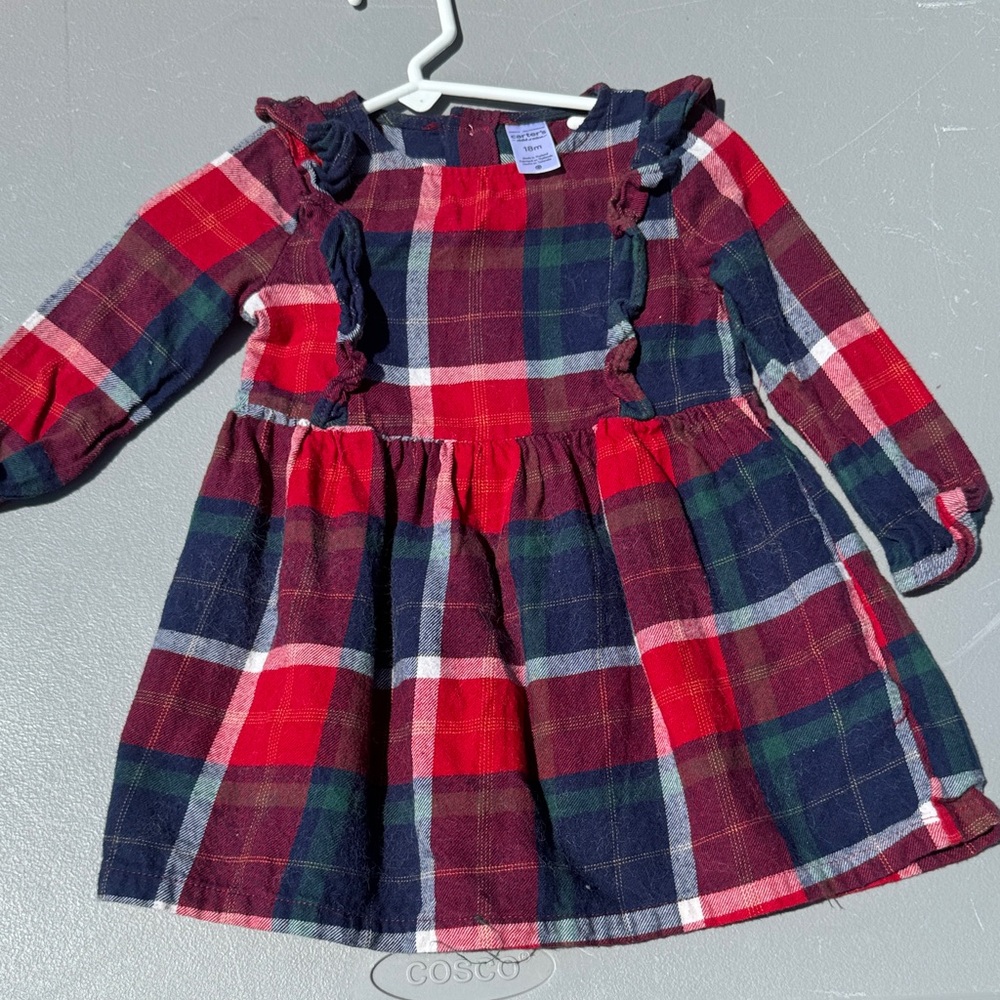 Carters Plaid Kids Dress - Red and Blue